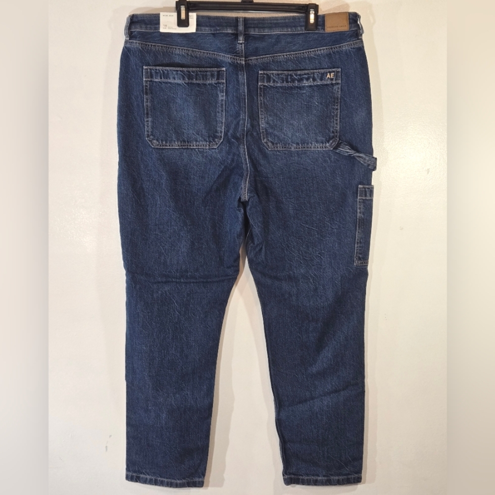 American Eagle Mom Blue Utility Denim Jeans 18 - Picture 6 of 13